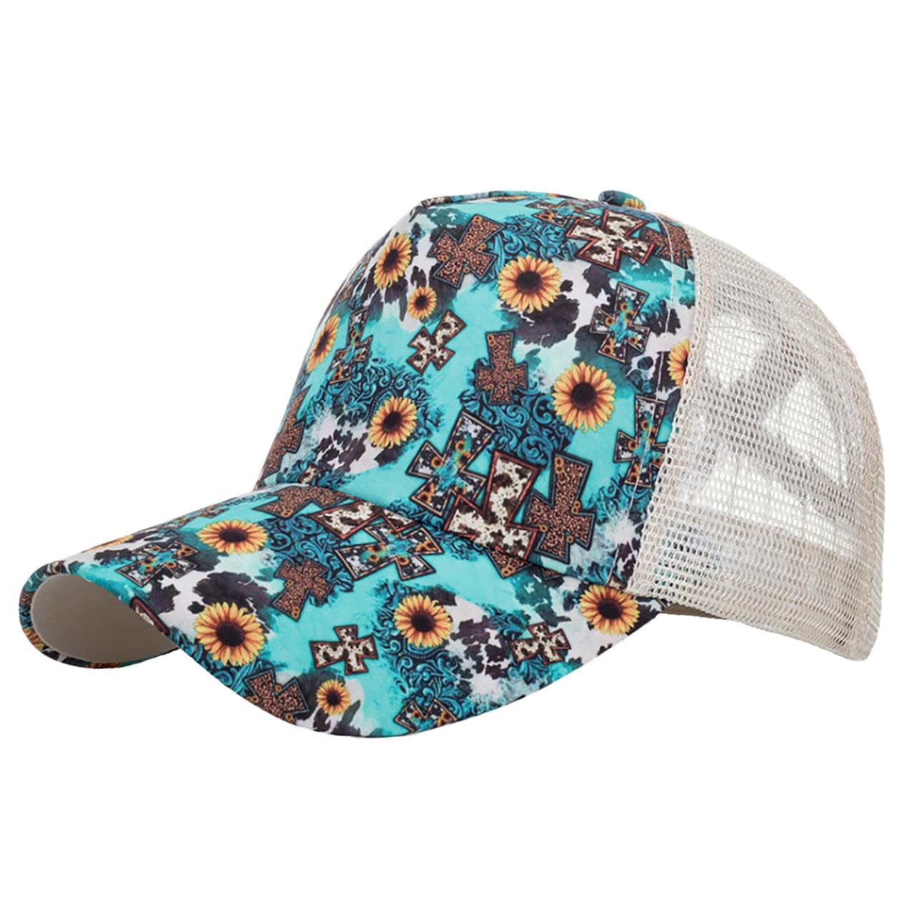 

Cross Pattern Cap Mesh Back Hat Casual Stylish Sports Men Women CZ986 [White Fang] (Green) зелёный