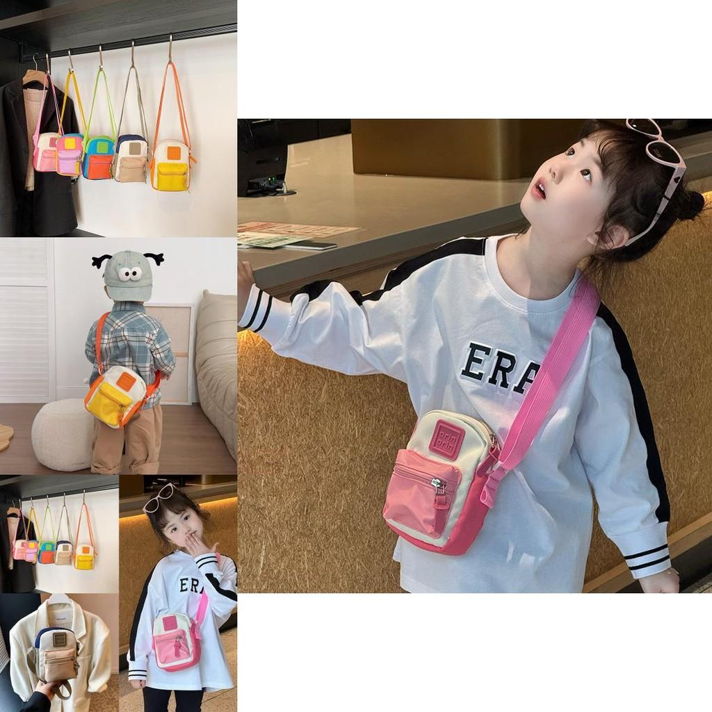 Unisex Kids Canvas Crossbody Bag With Stitch Accents And Simple Style For Everyday Wear