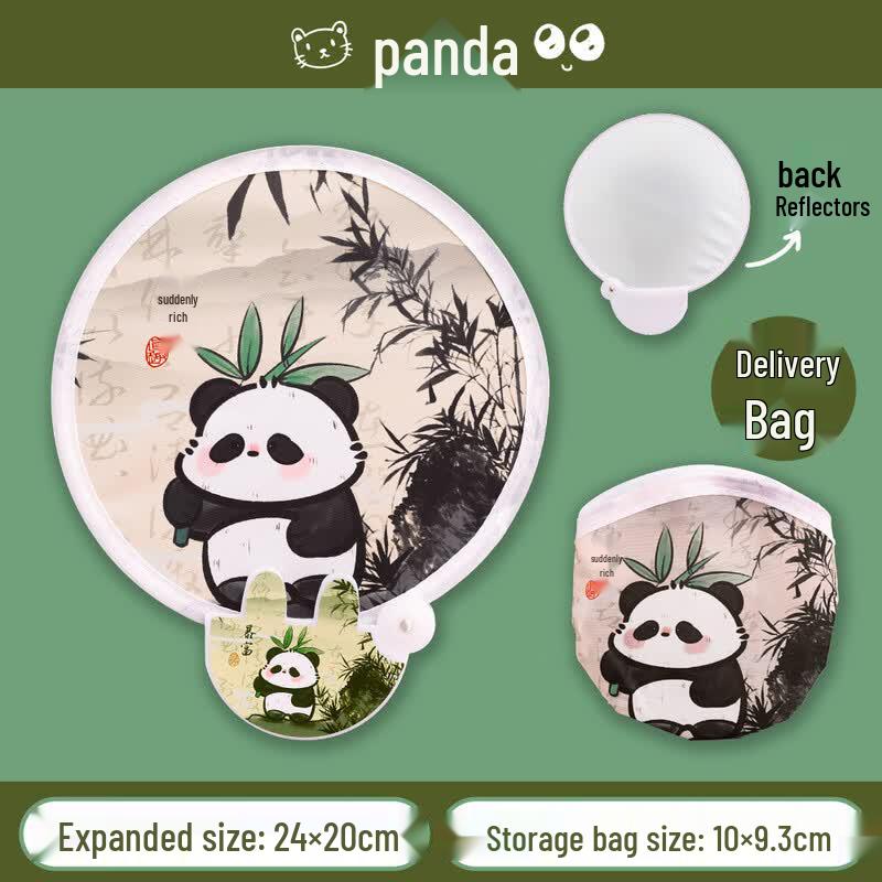 Cute Panda Reflective Folding Fan