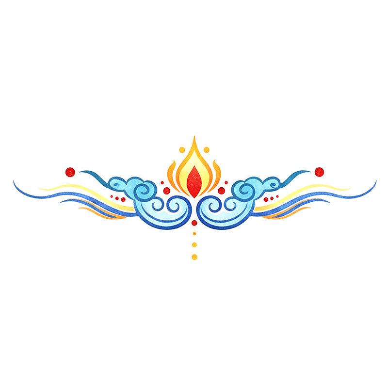 Ancient Style Dunhuang Glitter Face and Forehead Tattoo Stickers for Hanfu Costumes