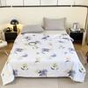 Botanical Leaves Summer Quilt Modern Simple 100% Cotton Air Conditioning Quilted Quilt Home Sofa Travel Camping Thin Blanket