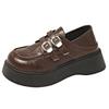 British Style Platform Small Leather Shoes Women's 2025 Spring New One-pedal Loafers Retro Round Head Japanese Jk Single Shoes