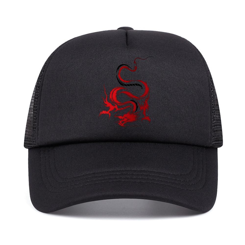 Chinese Dragon Unisexs Baseball Caps Totem Belief Womens Unisex Snapback Hat Outdoor mesh ventilate Gorras Trucker Cap