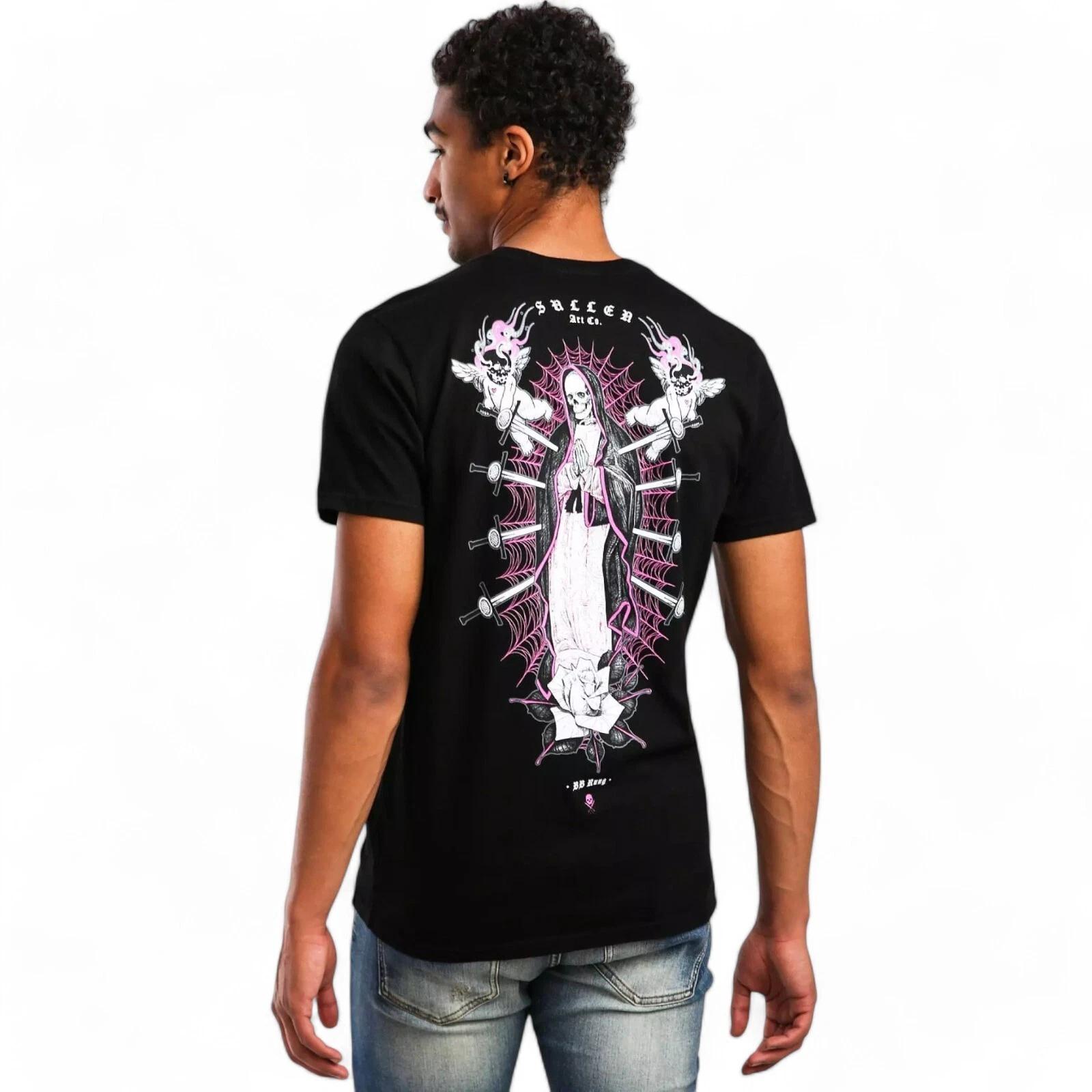 Mens Sullen Art Co. BB Muerte Skull Jet Black Tattoo Premium Tee T-Shirt New Spring/Summer Arrivals Regular Fit Casual S