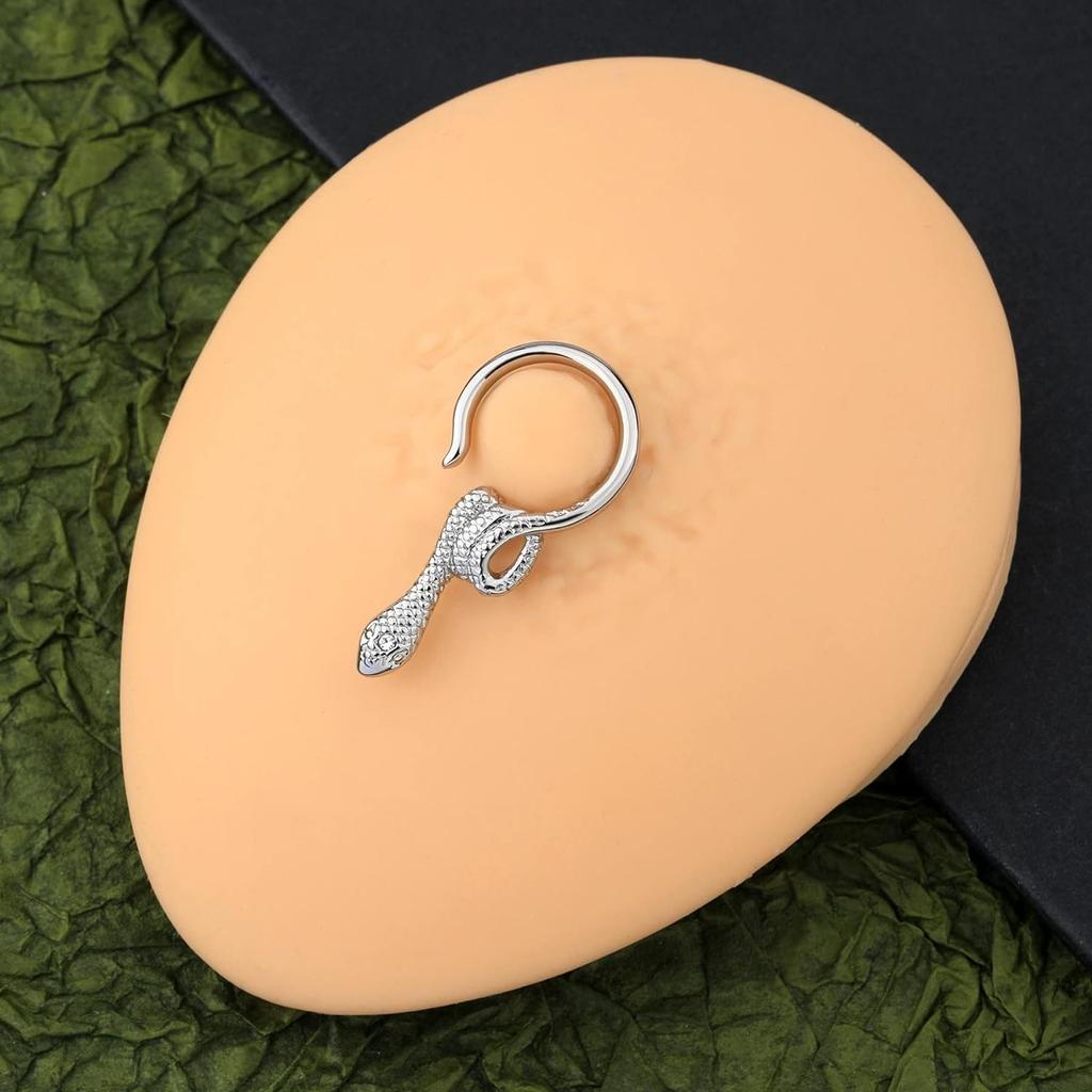 COCHARM Fałszywe Pierścienie Na Sutki Seksowny Wąż Bez Przekłuwania Fałszywe Piercing Sutków Biżuteria dla Kobiet Fałszywy Klips na Piercingu Sutków dla Mężczyzn