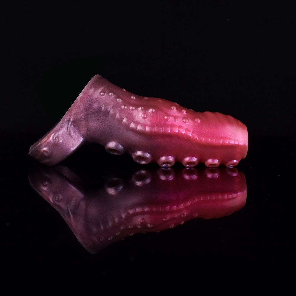 Penis Sleeve with Cock Ring, Male Sex Toys Enhance Male Stamina, Reusable Penis Extender, Stretchy Silicone Ring for Enlargement and Prolongation