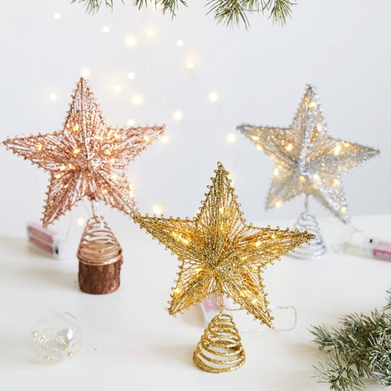 Versatile Christmas Tree Charm with this Five pointed Star Toppers Decor Made of Durable Material, for Decorating Homes