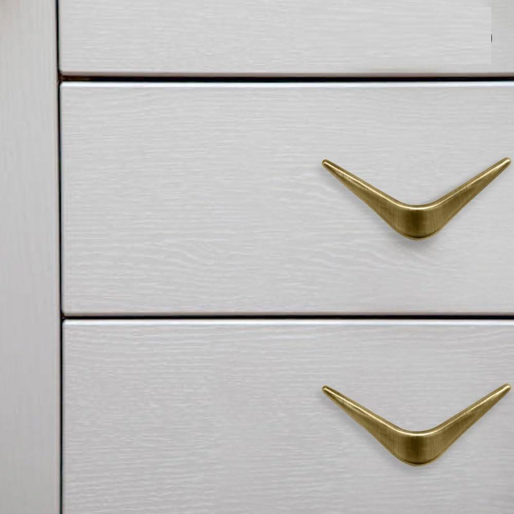 

V knobs for Drawers and cabinets for Home/Kitchen/Offices Solution for Home, Hotel, and Office Doors (Antique Brass, 2)