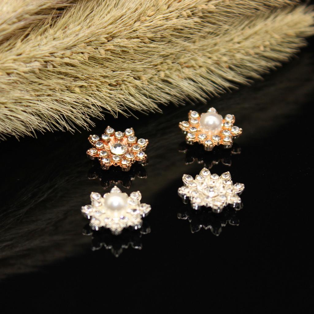 10PcsDIY Handmade Hair Accessories Rhinestone Flower Alloy Material DIY Mobile Phone Case Sticker Diamond DIY Jewelry Accessories