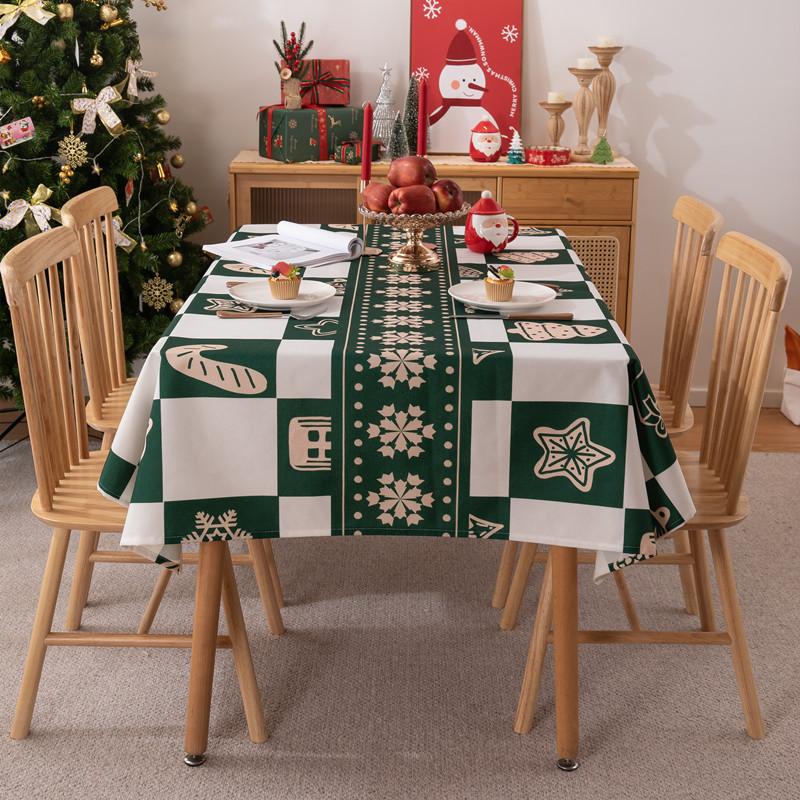 25 Polyester Printed Christmas Christmas Deer Tablecloth Decorative Coffee Table Tablecloth Waterproof Table Cloth