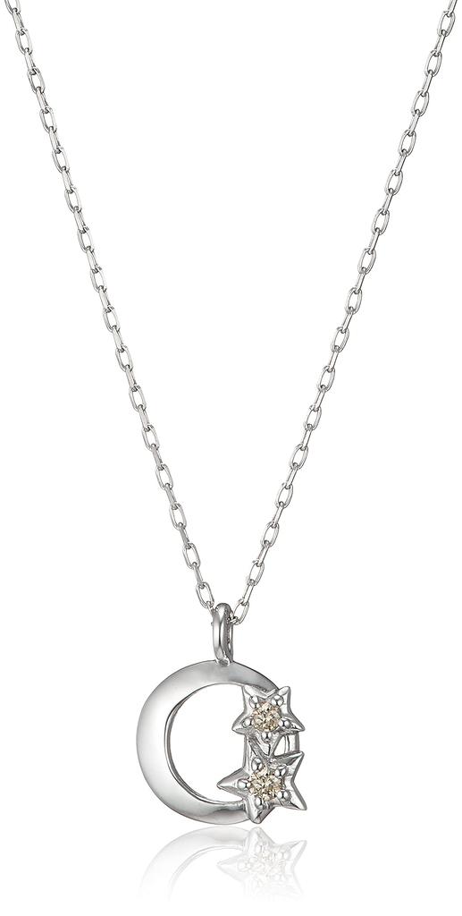 Estelle K10 White Gold Diamond Moon Necklace 0442-0061-0020-0000