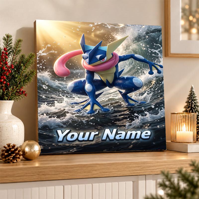 Greninja Custom Name Diamond Painting Personalized 5D Full Drill DIY Diamond Art Home Decor