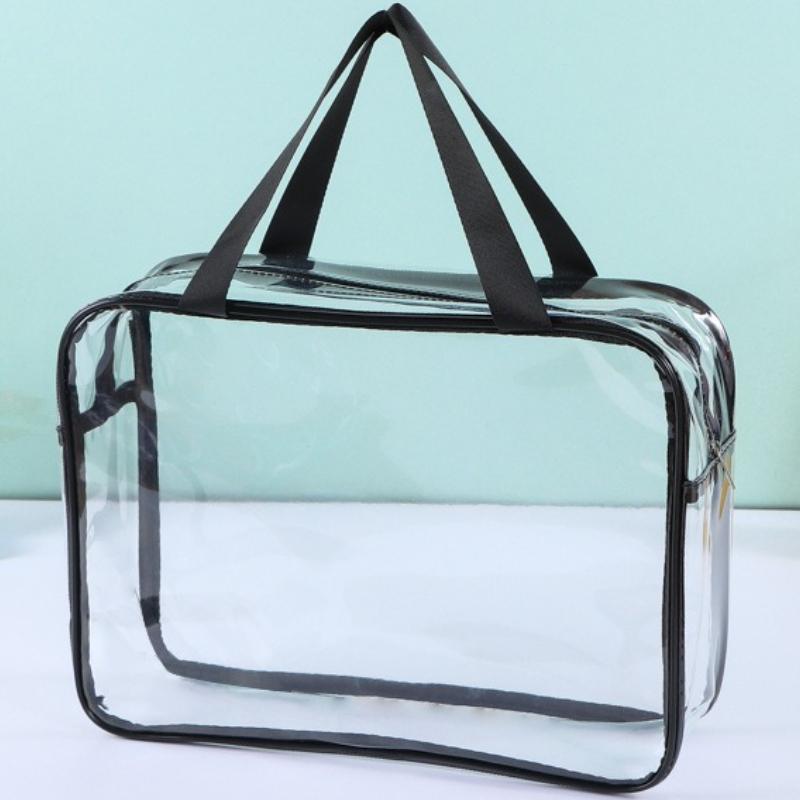 Transparent Storage Bag Waterproof Zipper Closure for Toys Beach Puzzle Travel Toiletries Cosmetic Organizer Portable Washable