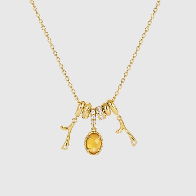 Copper Numeric Pendant Chain With Electroplated Finish For Trendy Casual Looks