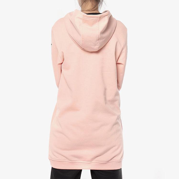 Adidas Letter Print Hooded Long Sleeve Sweatshirt Women Sweatshirt Pink DX0656