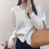 Sweet and Gentle Lace Lace Milk Solid Color Sweater Jacket Korean College Style Round Neck Knitted Cardigan Top