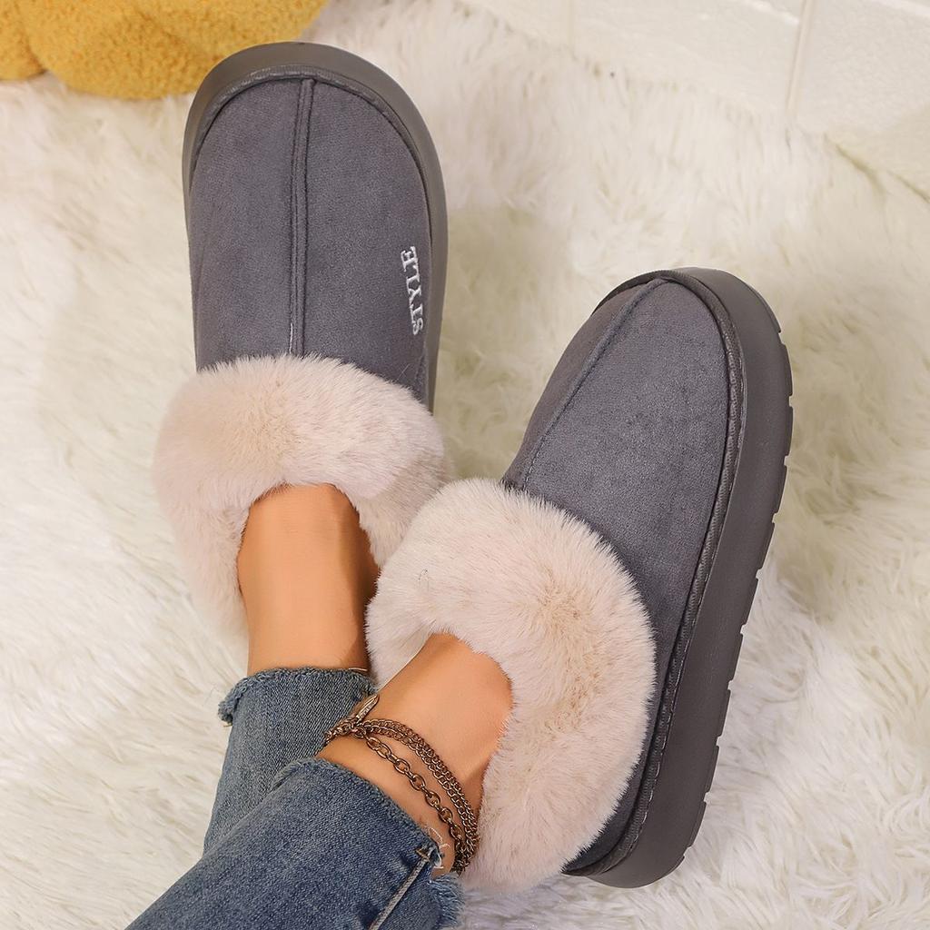 Couple's Luxury Comfortable Warm Fleece Lined Winter Slippers - Elegant, Warm, and Comfortable Thick Sole Indoor