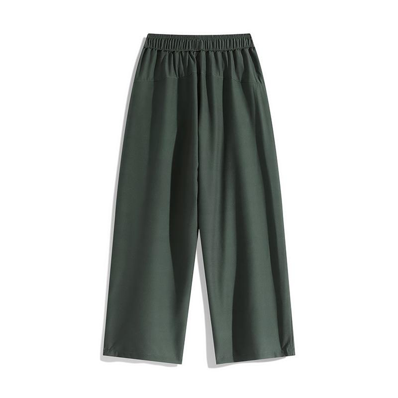 Retro Solid Color Suit Pants Men's Korean Version Loose Drape Floor Trousers Casual Straight Wide Legs