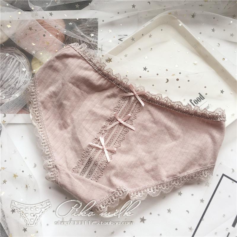 Roztomilá holčičí mašlička boky krajka elastické velké pohodlné nízké dámské kalhotky