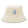 Bucket Hat With Cute Cat Print , Dog Claw Pocket Fisherman Cap Solid Color Wide Brim Unisex Basin Hat