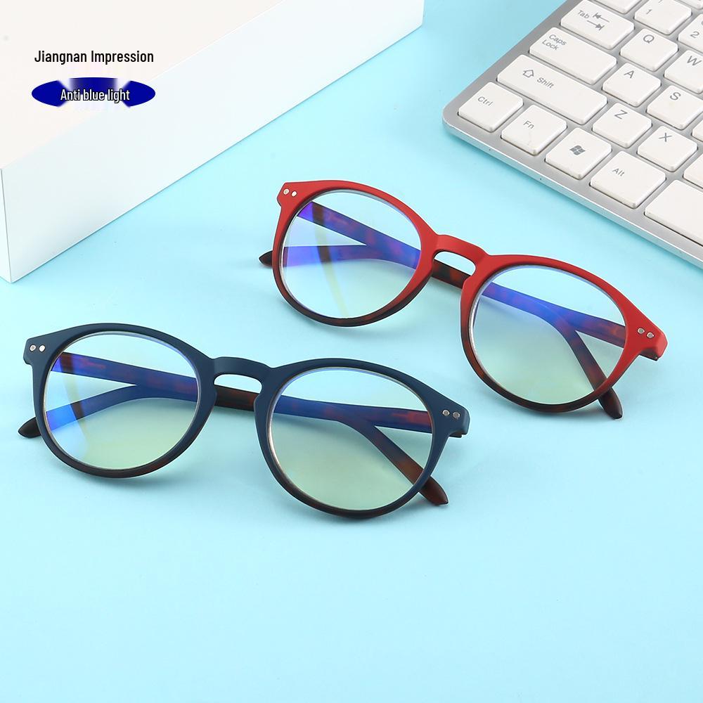 

Anti-Blue Light Round Retro Reading Glasses - Large Frame for Men & Women +2.50