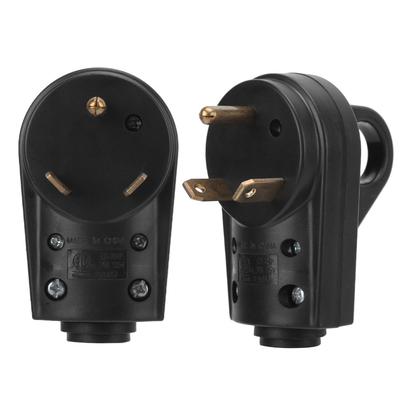 Durable 30A 125V Electrical Adapter Ergonomic Grip Handle RV Plug Male Plug RV