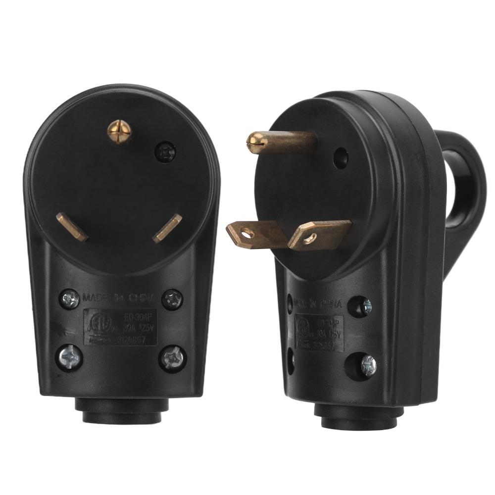 Durable 30A 125V Electrical Adapter Ergonomic Grip Handle RV Plug Male Plug RV