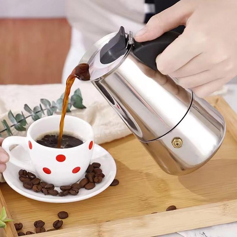 2/4/6/9/12 Cups Coffee Pot Mocha Espresso Latte Stovetop Filter Stainless Steel For Kitchen Moka Coffee Maker Coffee Maker Pot