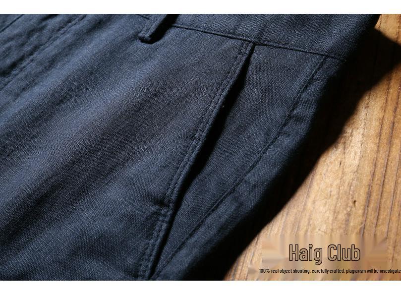 Men's European Summer Breathable 100% Linen Straight-Leg Trousers - Business Casual