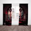 2pcs- Dark simulation sofa polyester curtains, pole bag curtains 42 * 84, bedroom, living room, family room decoration