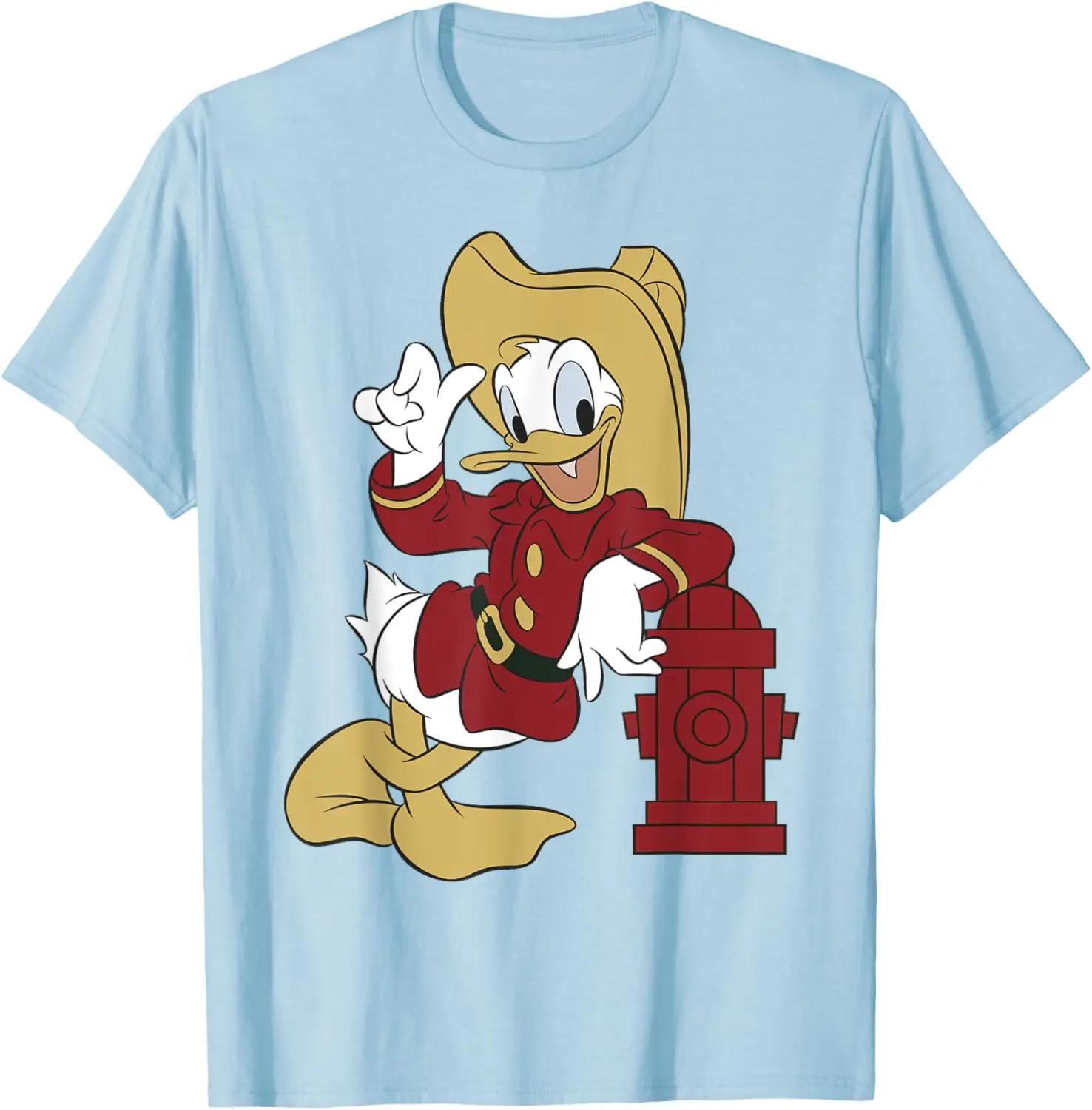 Hot Fashion Disney Donald Duck Firefighter Outfit T-Shirt S-4XL Four Seasons Gift M