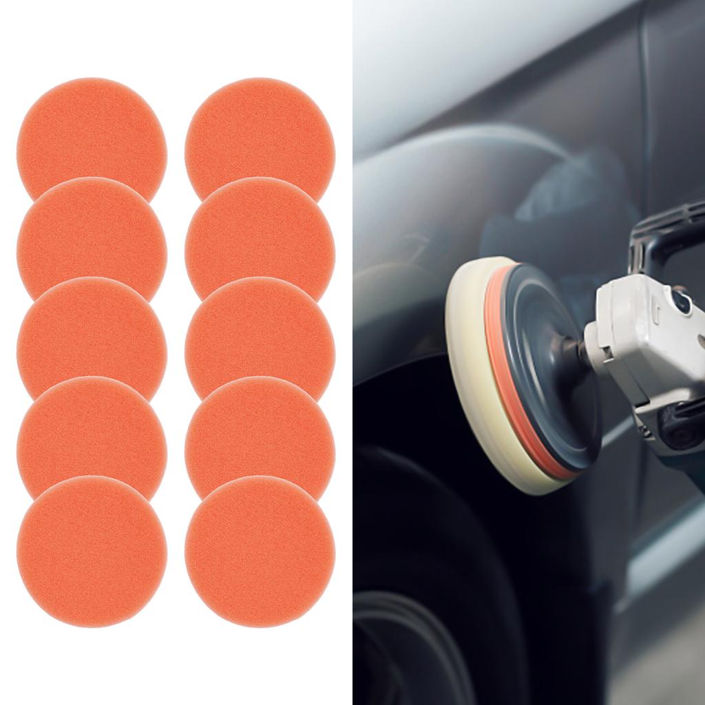 10PCS Sponge 75mm Car Roundness Polishing-Sponge Orange Smooth Flat Sponge Polishing Pad Orange Polishing Disc