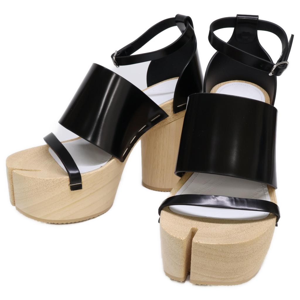 Maison Margiela [Brand new, unused] 22 S39WY0022 PS679 T8013 Tabi Wood Ankle Strap Sandals shoes 36 Black / naturalUsed