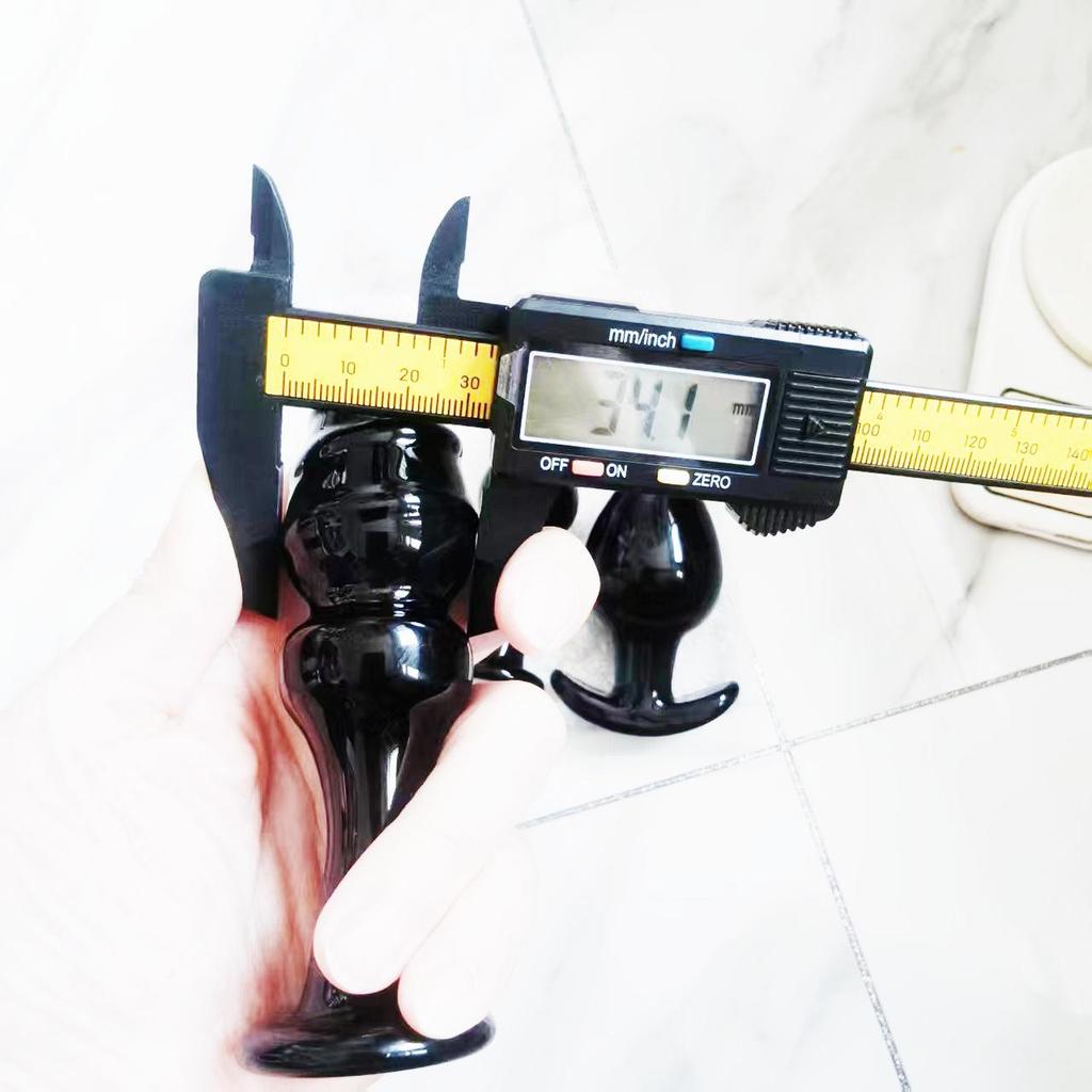 VaHppy Black Glass Anal Plugs 3pcs 3.4/4.9/6.5cm SM BDSM Adult Products Gay Anal Masturbation Expansion Sex Toys Pulling Beads