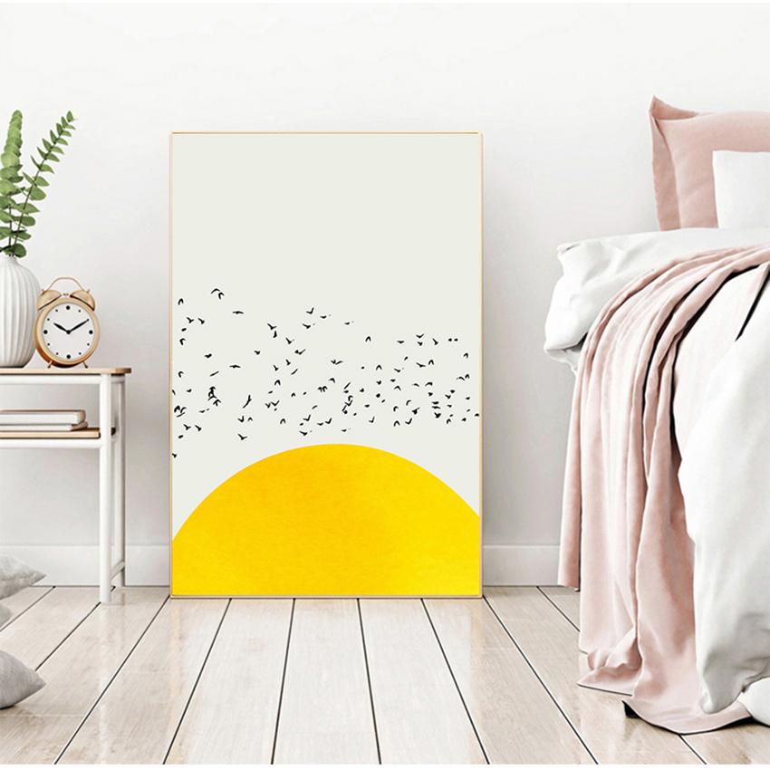 Picturi murale Animale Postere și imprimeuri Decor pentru casă Nordic, simplu, pânză, printuri artistice O mie de păsări Artă abstractă pe pânză