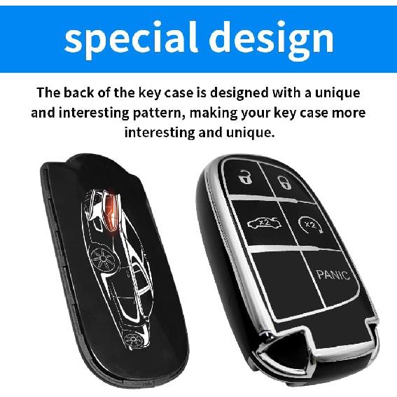 

for Dodge Challenger Dodge Charger Creative Logo Key Fob Cover Case Soft TPU Full Protection Key Fob Protector Shell (Dodge Charger, muslce)