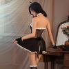 Sexy Lace See-through Temptation Cat Girl Nightgown One-piece Dress Transparent Invitation Maid Uniform Set