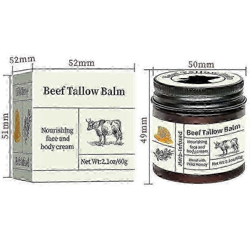 Balzám na péči o pleť Fat Cow z hovězího loje, Balzám z hovězího loje a medu pro pokožku, Organický hovězí lůj z dobytka krmeného trávou Hydratační krém na obličej pro popraskanou a suchou pokožku 2025