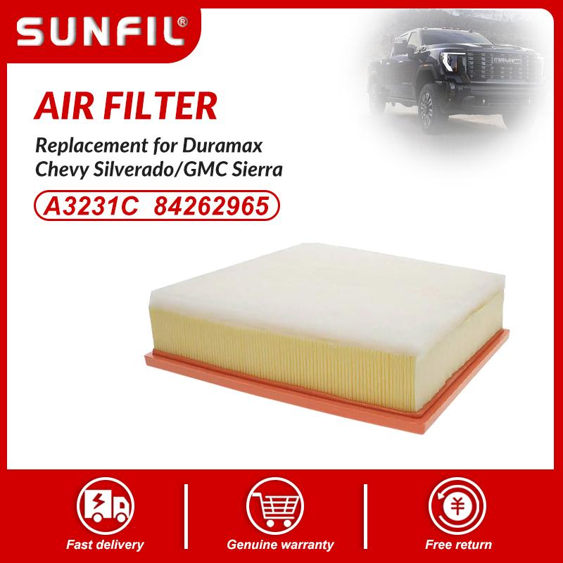 A3231C 84262965 Air Filter Replacement for Duramax 6.6L V8 Diesel Engine 2017- Chevy Silverado/GMC Sierra 2500HD 3500HD