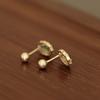 925 Sterling Silver Plated 14K Gold Retro Green Zircon Earrings for Women Exquisite Party Jewelry Gifts