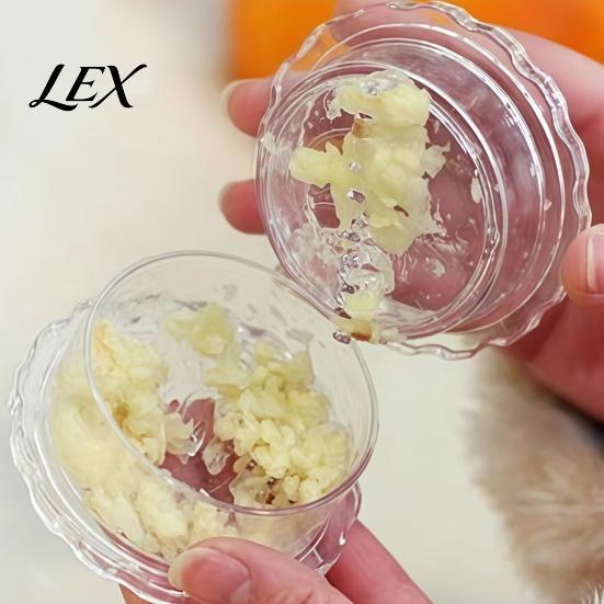 Hand Operated Garlic Press Mincer Tool, Multi-Purpose Manual Rotating Press, Bite-Teeth Crushing Clear Structure Masher, Transparent Easy To