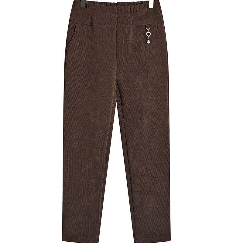 Omas Übergrößen Kordhosen mit Fleecefutter für Frühling, Herbst und Winter