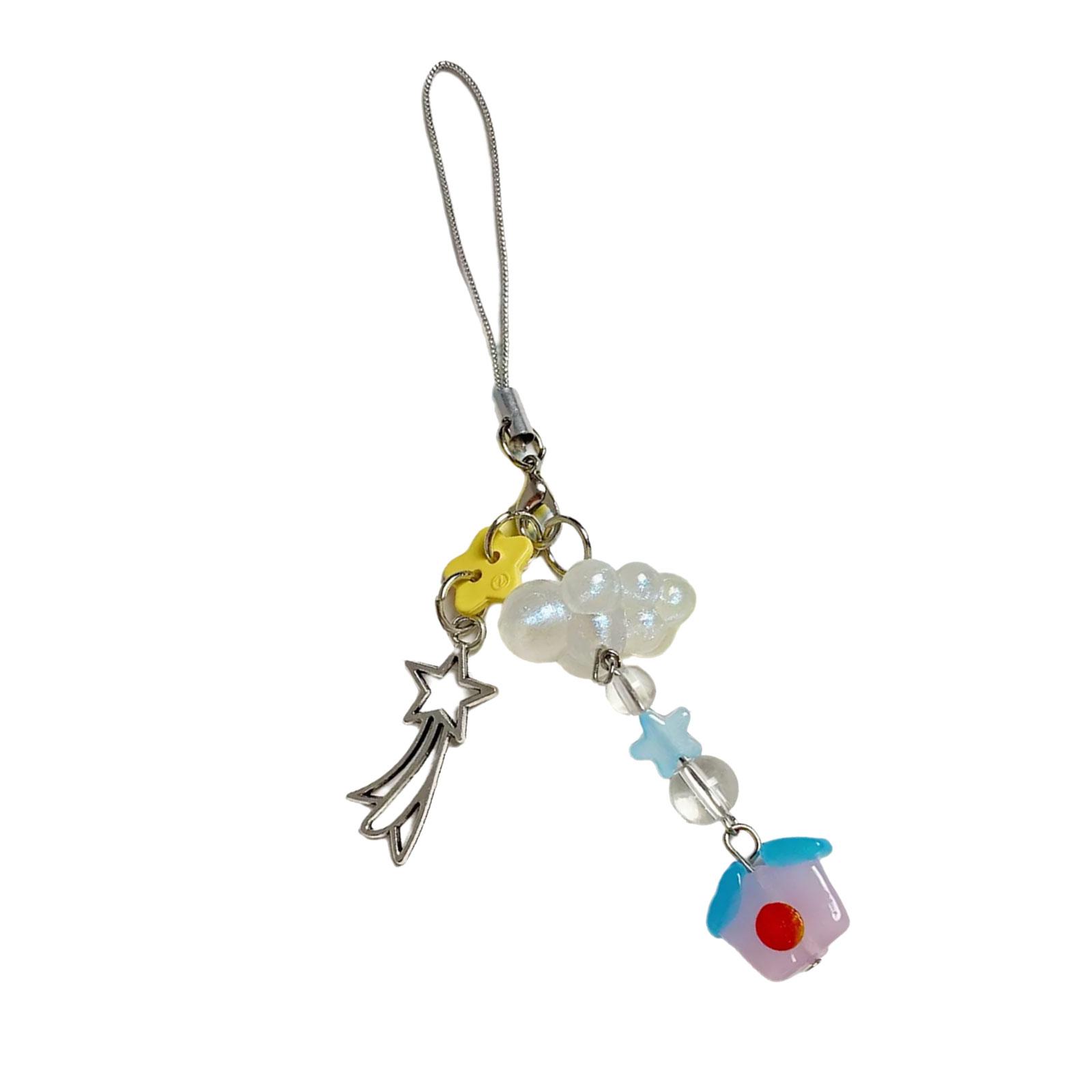 

Beaded Keychain Colorful Clouds Falling Star Cottage Designs Lovely Bag Charm Accessory 1
