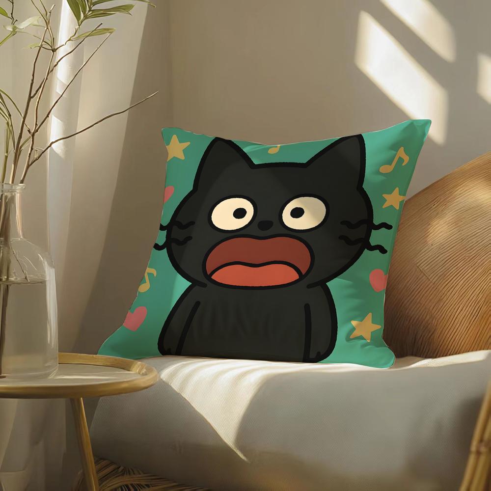Surprised Cat Funny Party Pattern Pillow Case DoubleSided Plush Sofa Cushion Covers Organic Breathable Invisible Zipper