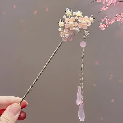 Klassischer chinesischer Pflaumenblüten-Haarschmuck Handgefertigt Hochwertiges Metall Täglich Party Festival Passend Frauen Haarstab Haarspange