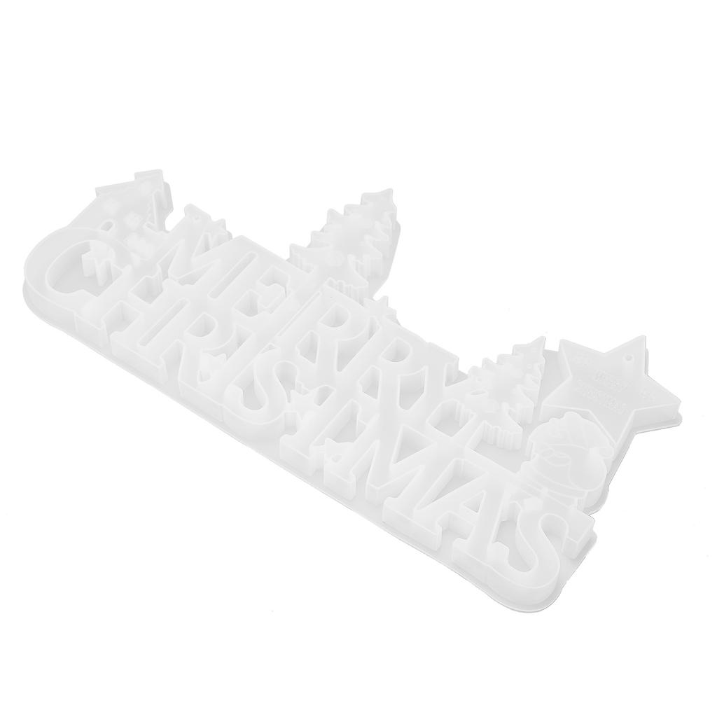 Weihnachten Silikon Gießform Leicht zu reinigen Wiederverwendbar Sicheres Material 3D Buchstabenformen Harz für Feiertagsdekorationen Geschenk