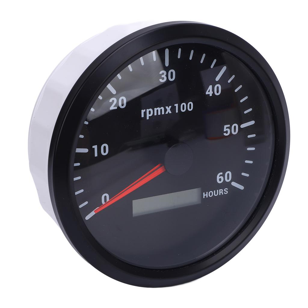 110mm 4 3 8in Tachometer 7 Color Backlight 6000RPM Gauge with Hour Meter for Truck Tractor Trailer Car RV Boat DC 9 To