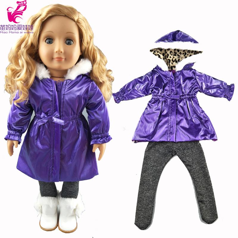 18 Inch Meisjespop Kleding Winterjas voor 43cm Baby pasgeboren Poppenoutfit Jas