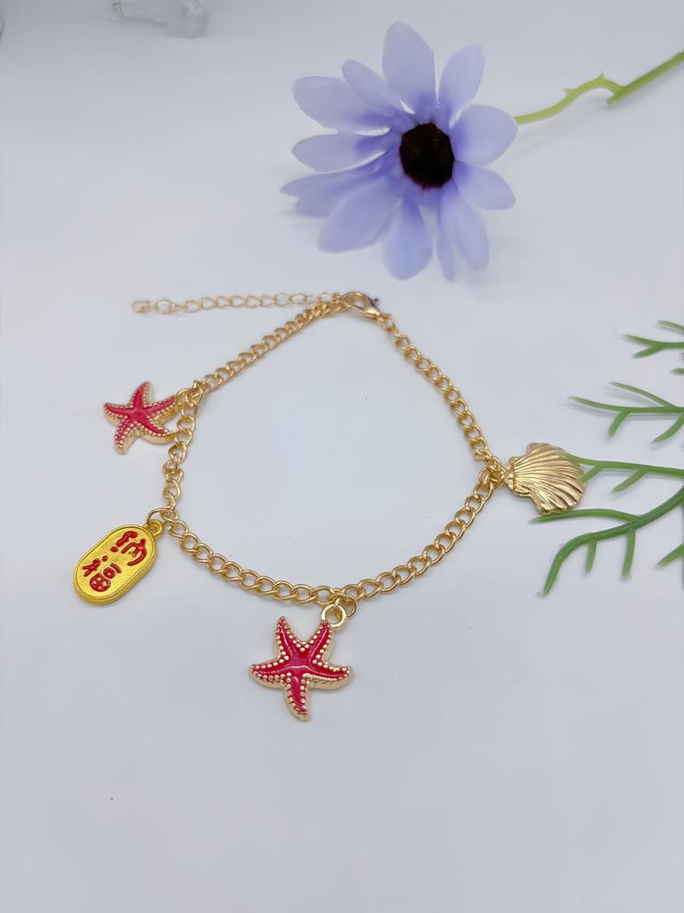Mode Retro Zomer Hete Verkoop Zinklegering Bedel Twee Draagbaar Sprankelend Onbeperkt 8-Figuur Enkelband Armband Twee Sprankelende Voet Zirkonia