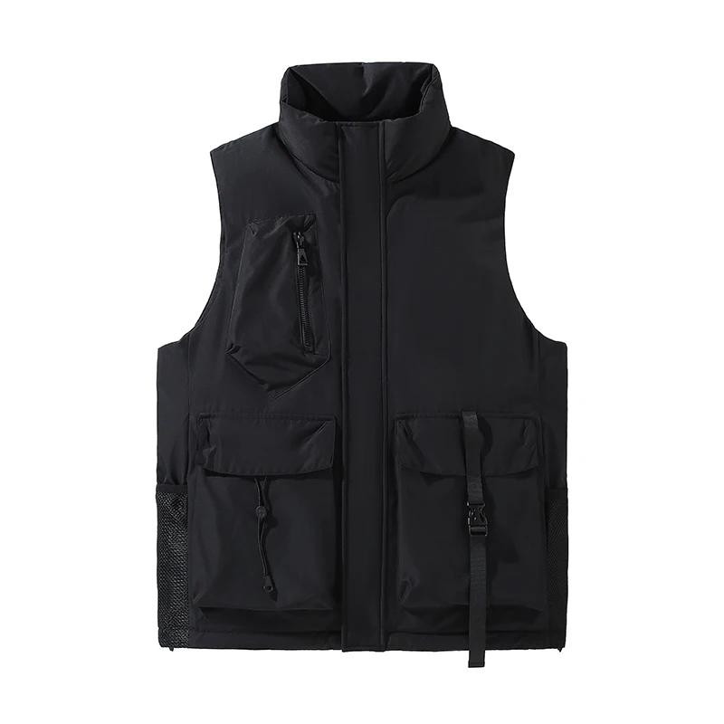 Autumn Winter Men Thick Vest Men Multiple Pockets Cargo Vests Men Sleeveless Jacket Male Fashion Casual Camo Waistcoats